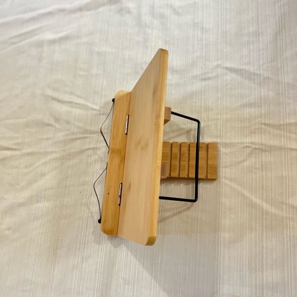 Bamboo Book Stand, Multifunctional 5 Adjustable Height Book Holder - Picture 2 of 5